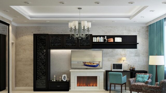 Bedroom with elegant wallpaper Reno installation featuring soft patterns and colors to enhance warmth and character.